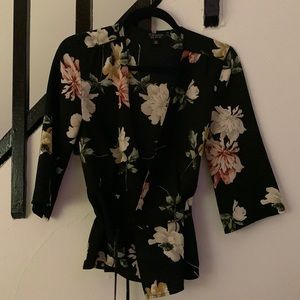 Floral Wrap Top